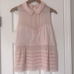 Claudia Pierlot Silk Sleeveless Blouse with Collar